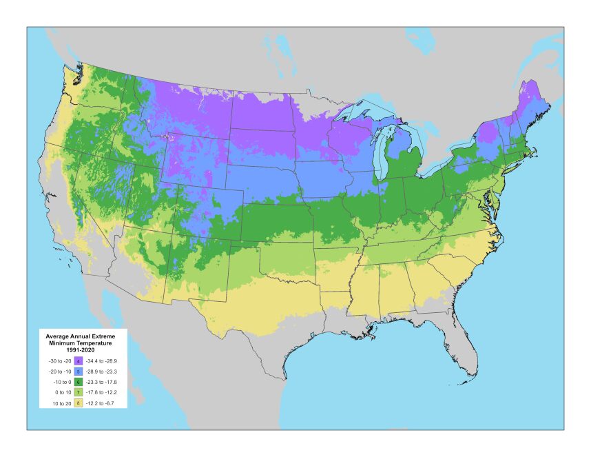 Seed Mix range map. This blend works best in zones 4 through 8.