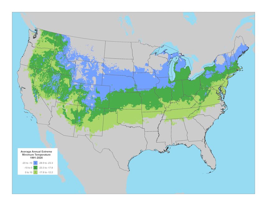 Seed Mix range map. This blend works best in zones 5 through 7.